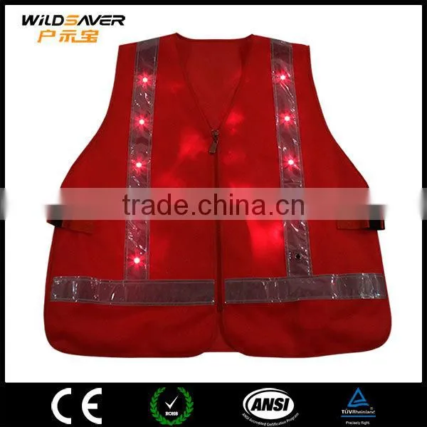 Customized Led strip yellow vest safety reflective jacket for outdoor work