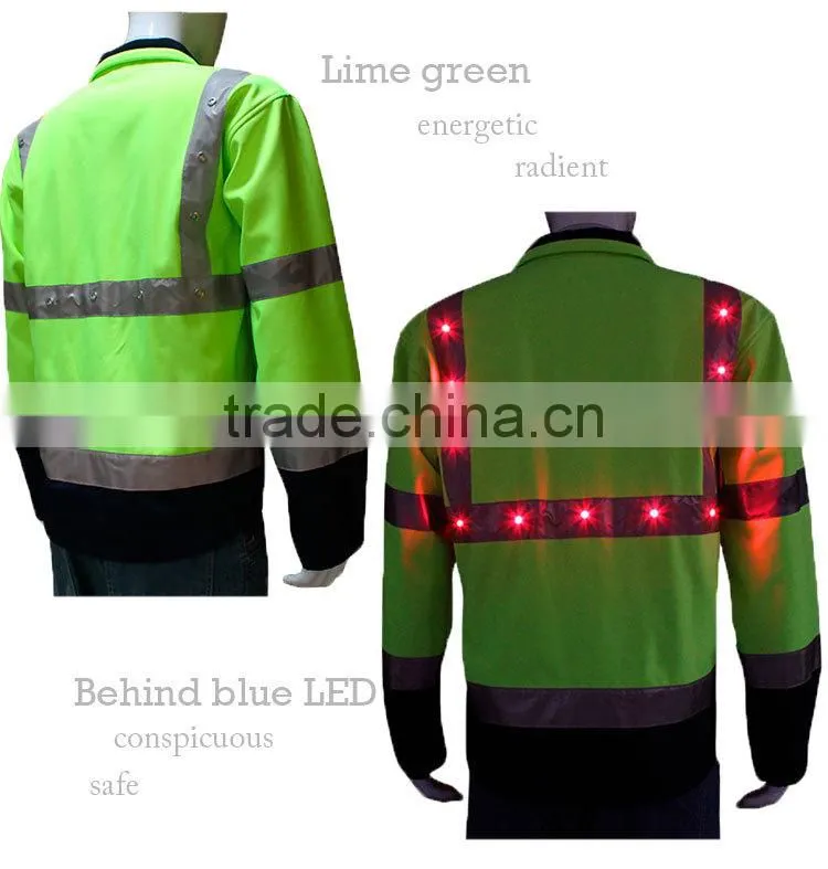 China safety jacket reflective strip hi vis led jacket