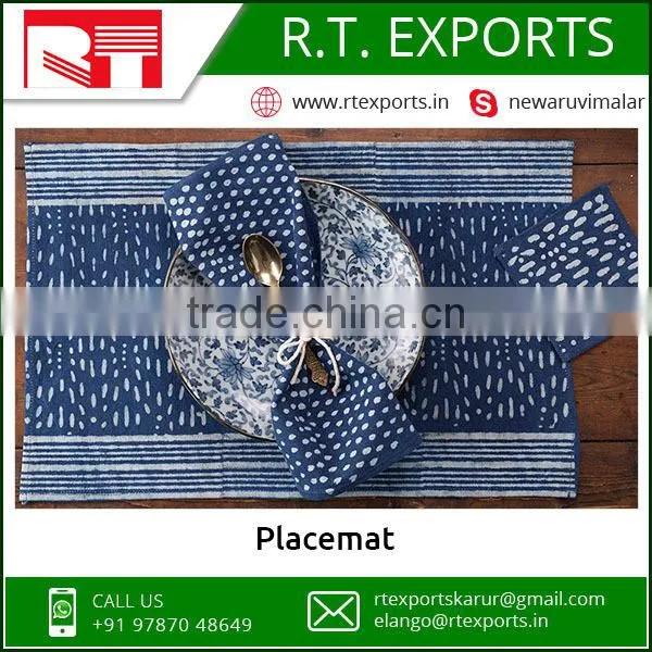 Custom Made 100% Cotton Placemat at Factory Price