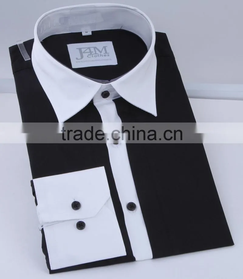 long sleeve new design solid color mens plain dress shirts 2017