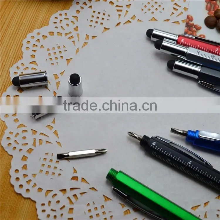 6-in-1 Multi-Functional Ball pen ,can customize the logo