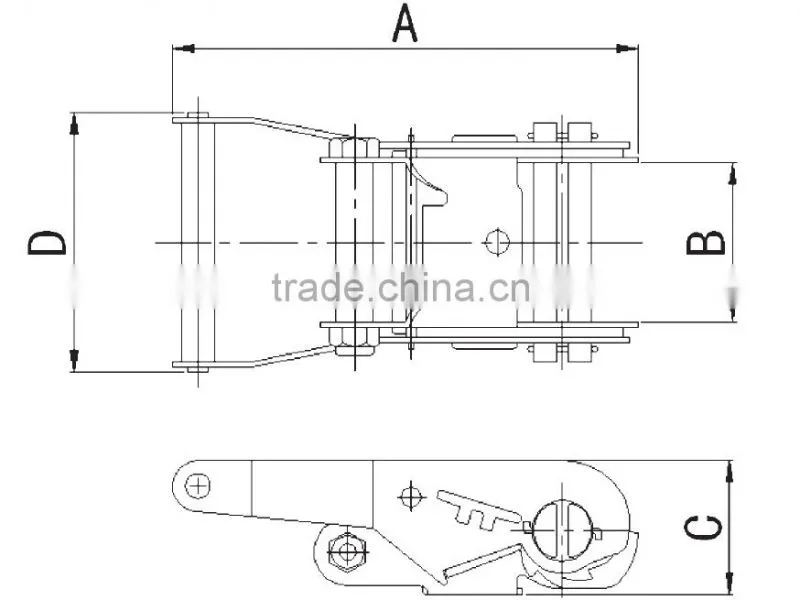 1.5" high quality metal ratchet buckle for ratchet tie down(lashing belt) from china safety equipment manufacturer RC2035-1