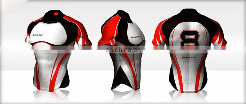 Manufacture breathable customized rugby jersey with sublimation