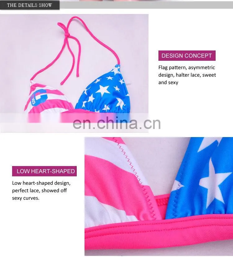Customized LOGO Gorgeous Women Printed Thong Bikini