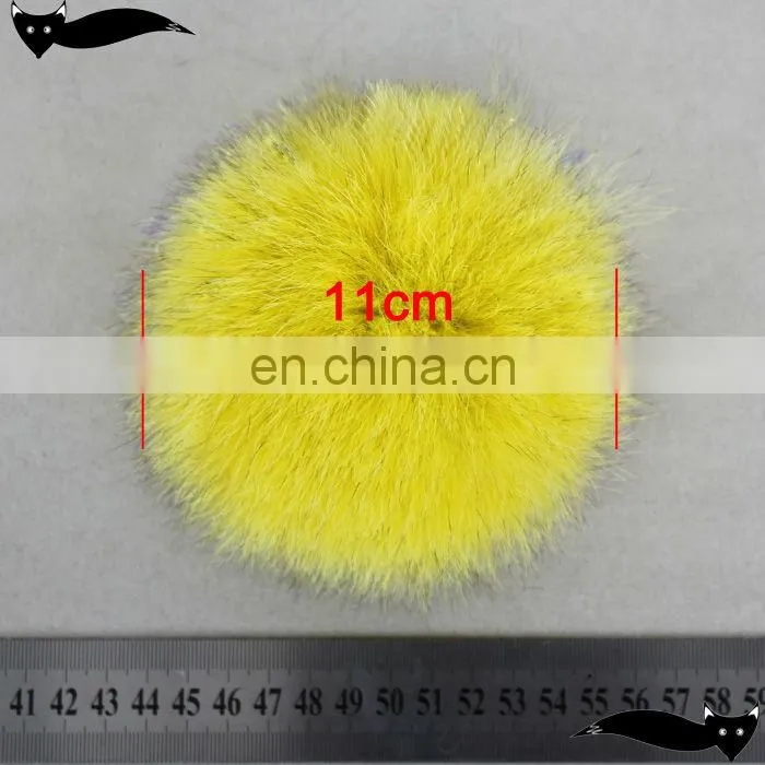 2014 New product yellow 11cm fox fur ball accessories