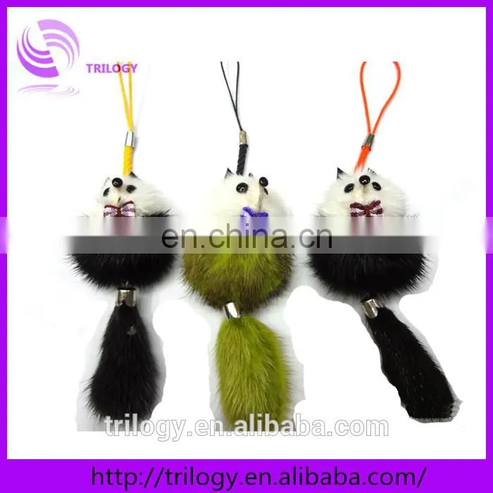 promotional gift ,fox fur key chain ,mobile phone accessory