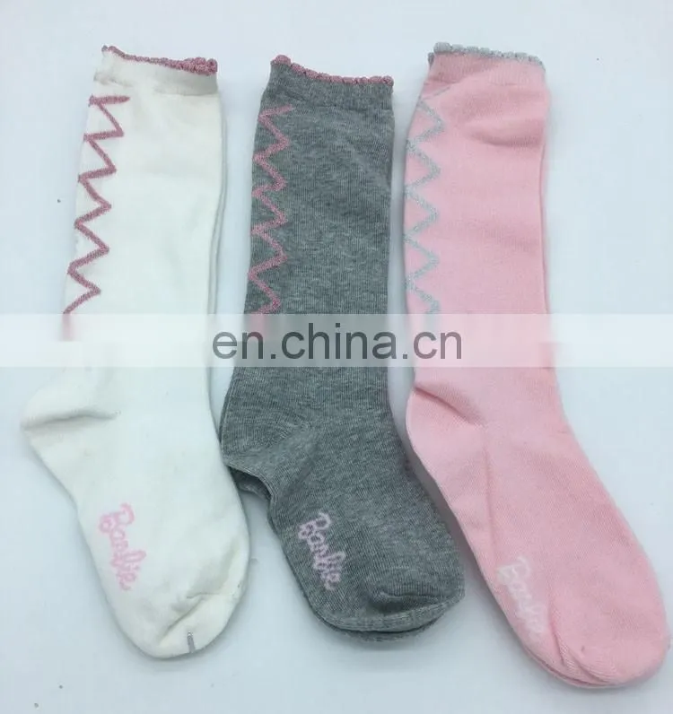 2017 best kids shiny cheveron lurex cotton socks girls school socks