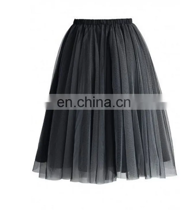 Mesh Tulle Skirt in Smoke