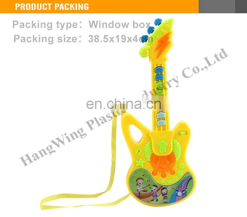 Hot Sale B/O Children Plastic Toy Cartoon Musical Instruments kids mini guitar