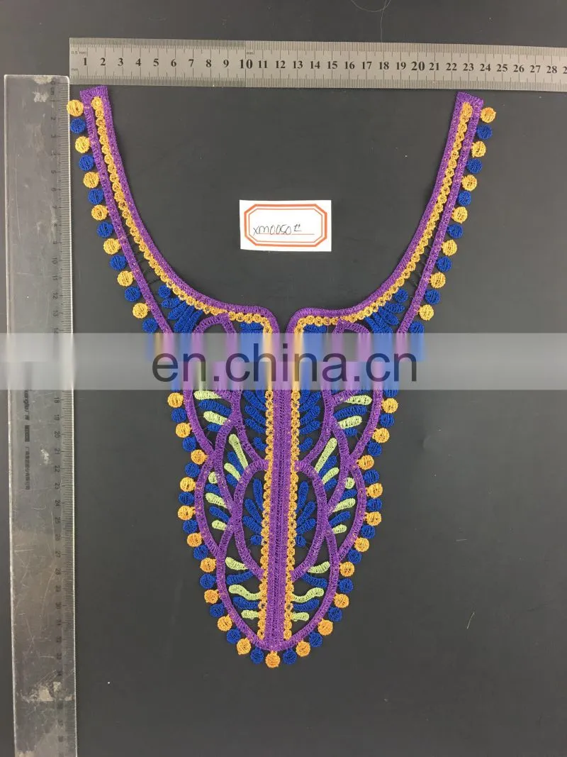 2017 new dedign fashion embroidery colorful collar
