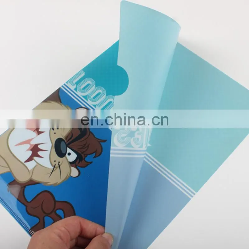 BSCI Factory a3 a4 a5 size L shape office school clear plastic pp folder hard cover pvc pp file folder/document