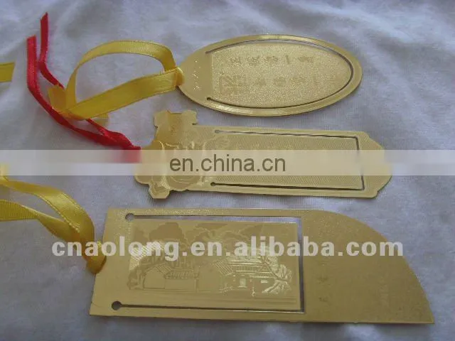 beautiful personalized custom logo engraved copper metal souvenir bookmark for book