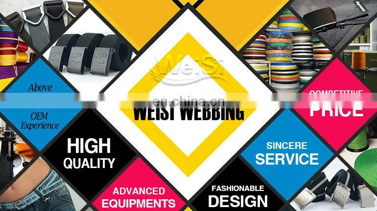 Custom brand logo polyester cotton webbing belt without buckle