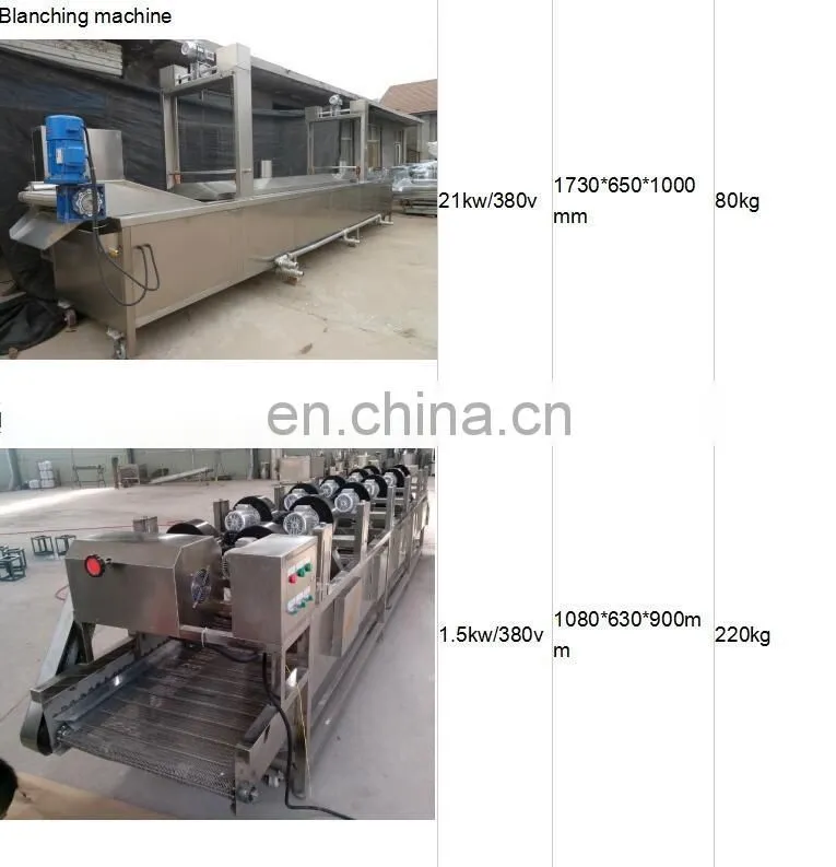 Frozen french fries potato chips factory equipment price/french fries making machines/potato processing line