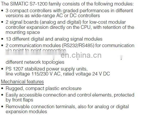 New and Original SIEMENS PLC controller S7-1200 CPU 1212C for industrial equipments