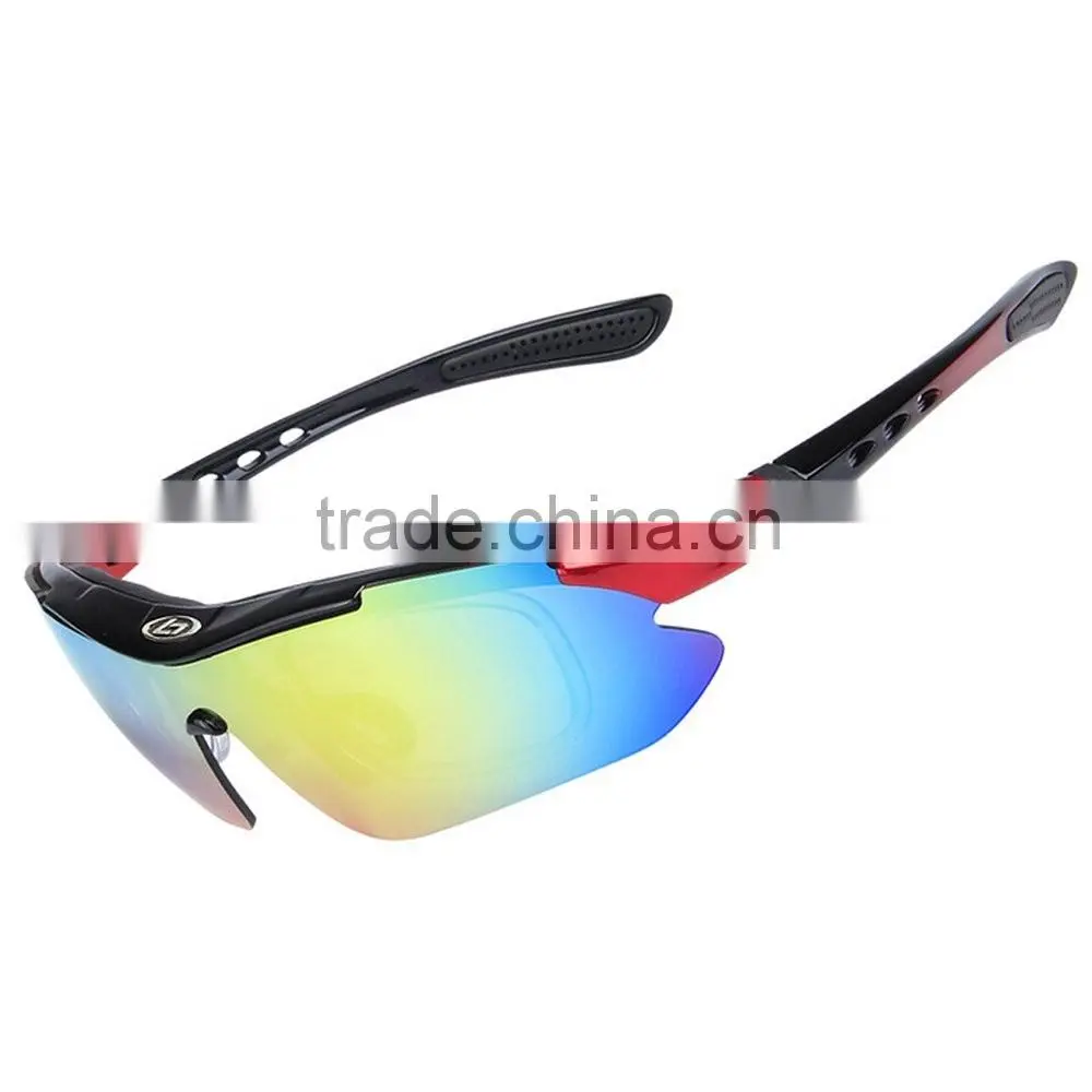 YUANJIU Polarized Anti-UV Cycling Running Sports Sunglasses with 5 Exchangeable Lenses