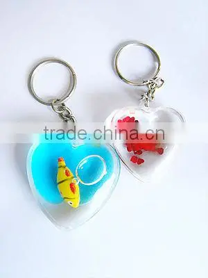 Liquid Unique Design Shape Keychain with Floater Inside, Wholesale Acrylic Key chain