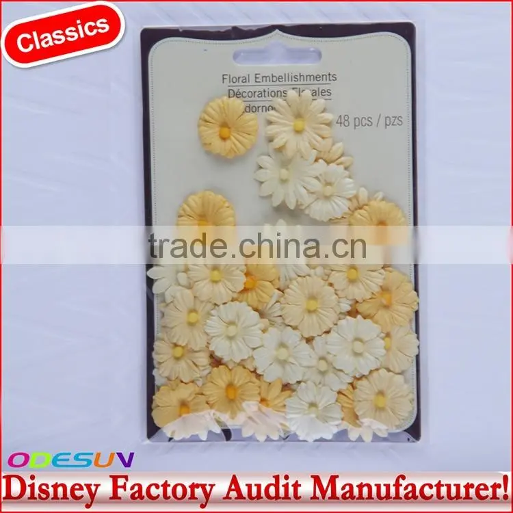 Disney Universal NBCU FAMA BSCI GSV Carrefour Factory Audit Manufacturer Burgundy Cream and Green Mini Floral Embellishments