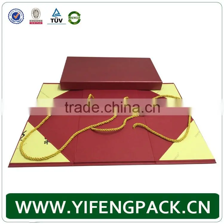 custom cardboard paper gift box with handle/cardboard carrying box with handle