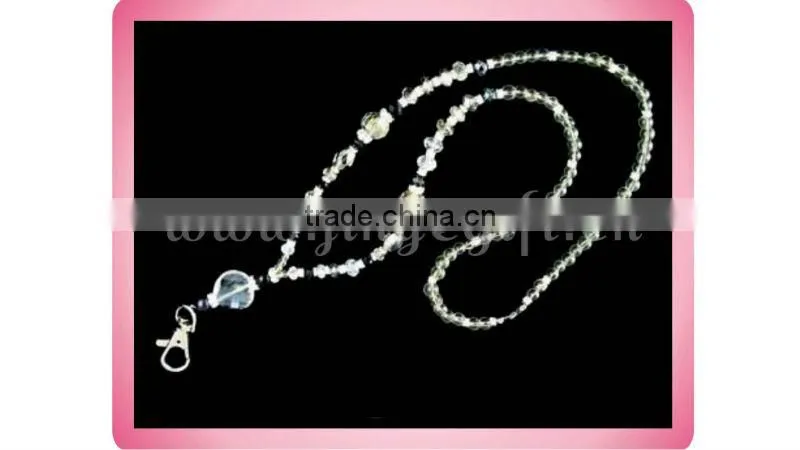 Fashion Jewelry Purple Shell Crystal Bead Keychain Neck Strap