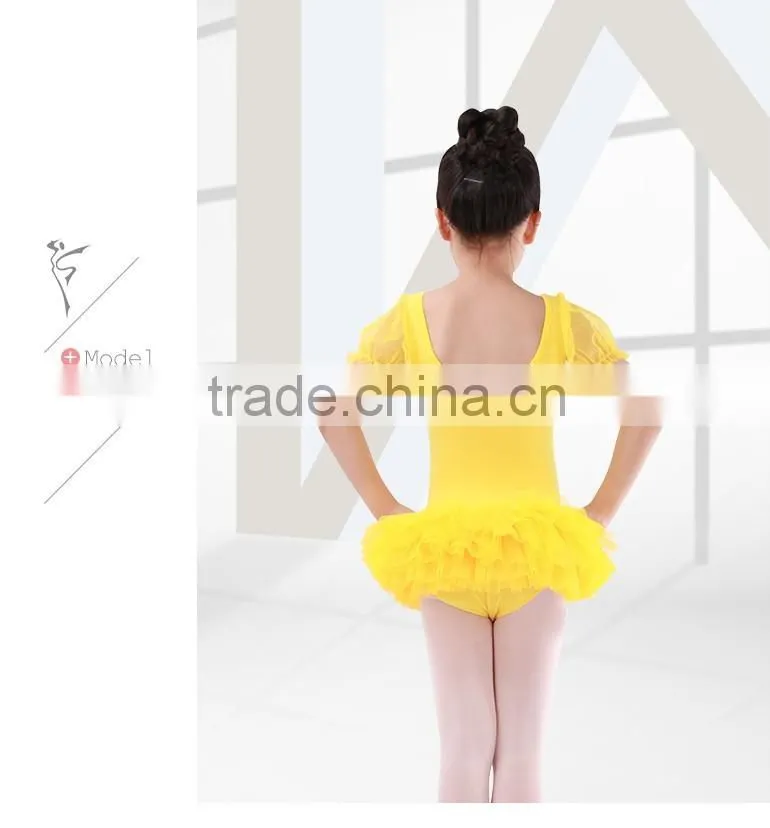 Wholesale Puffy Sleeves Leotard with Short Ballet Performance Tutus For Kids