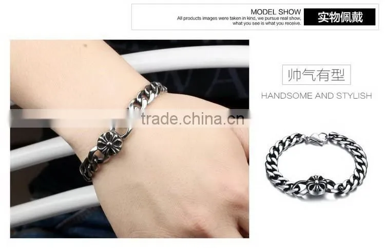 Fashionable stainless sterling steel man bracelets plain titanium steel designer heavy bangles