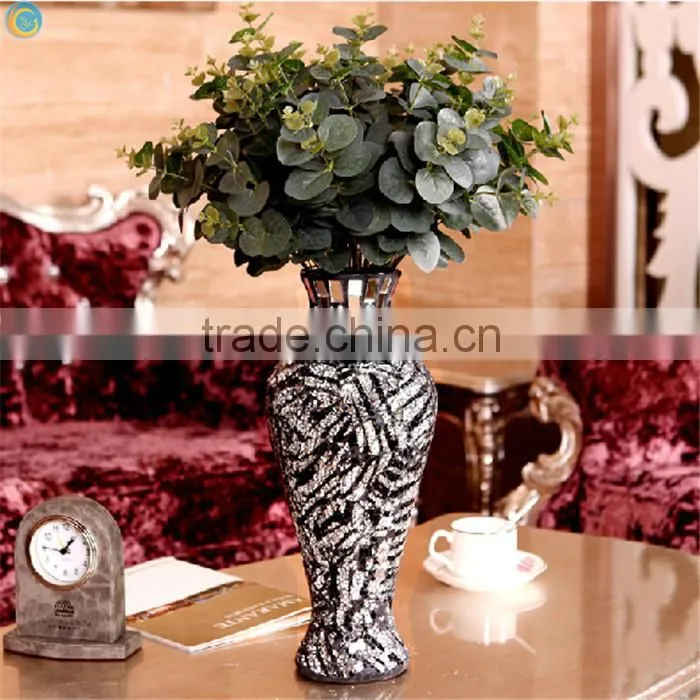turkey colorful glass crack mosaic tall wedding vases