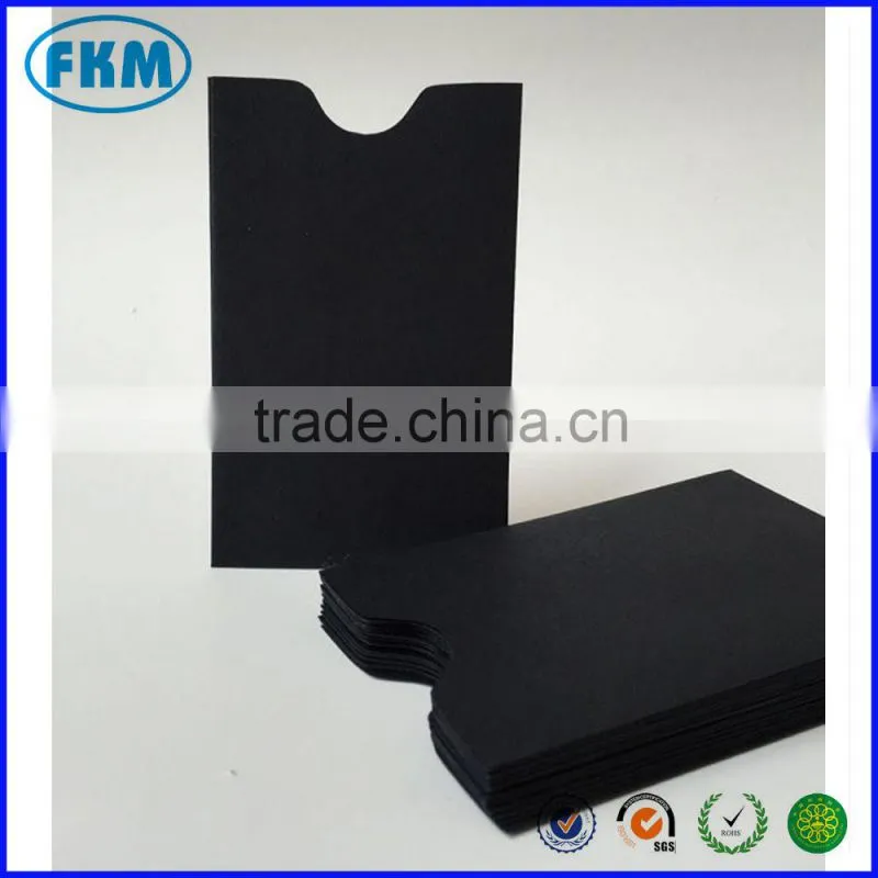 Open End Notched Edge, Gift Certificate Holder Escort Card Holder black card sleeve