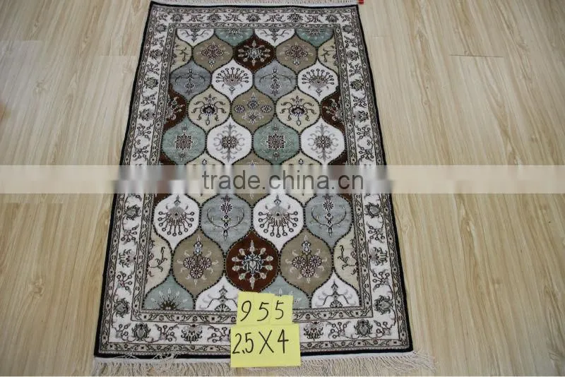 Area Silk Rugs 6X9 foot Wool and Silk Persian Design made by hand online