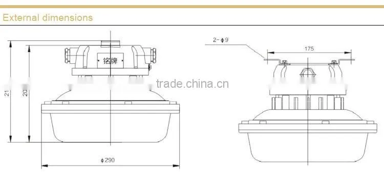 Free maintenance and energy saving waterproof and dustproof anticorrosive ceiling light