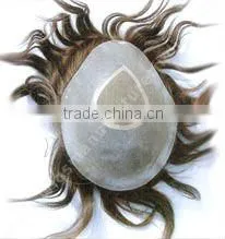6 inch injected thin skin human hair toupee hair pieces injected