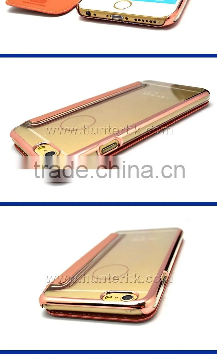 Electroplate Rose Gold Wallet Case For iphone6S