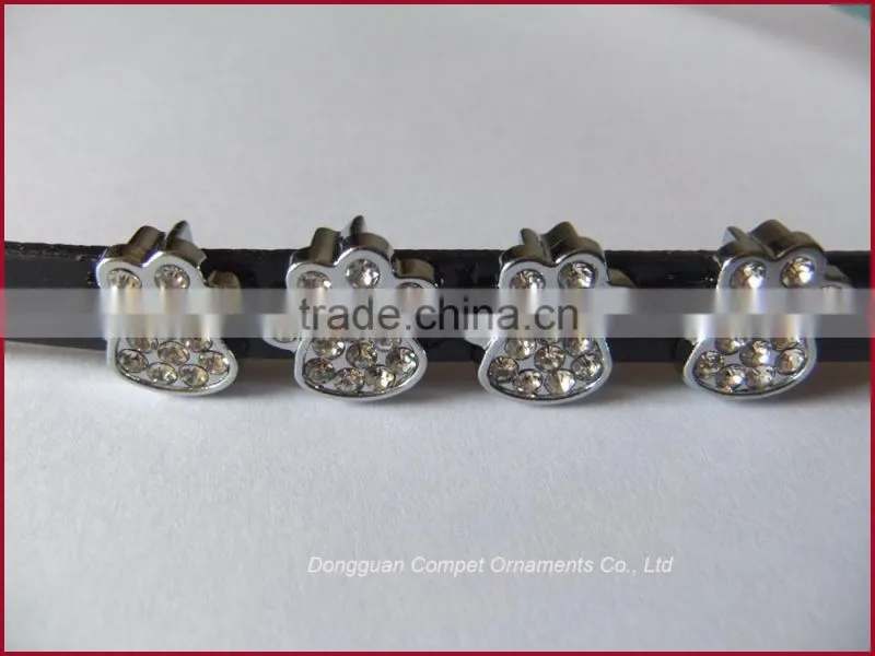 DIY pet paw print jewelry metal diamond footprints jewelry cat and dog paw print jewelry