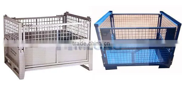 Collapsible powder-coated wire mesh basket