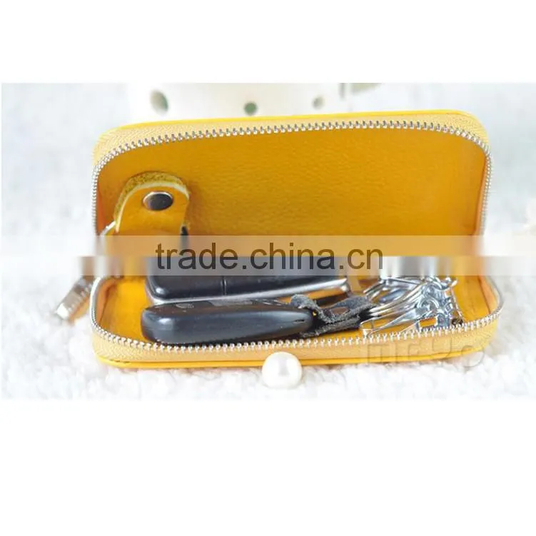 Fancy 6 hooks zipped key chain purse with coin handbag