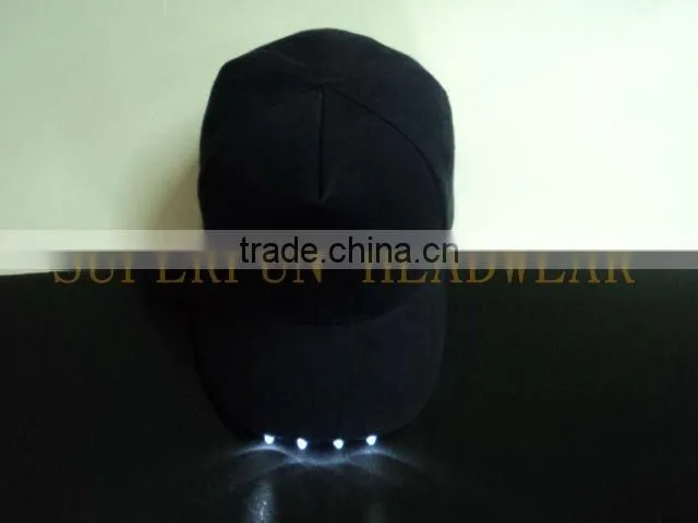100% cotton fabric LED safety helmet hats