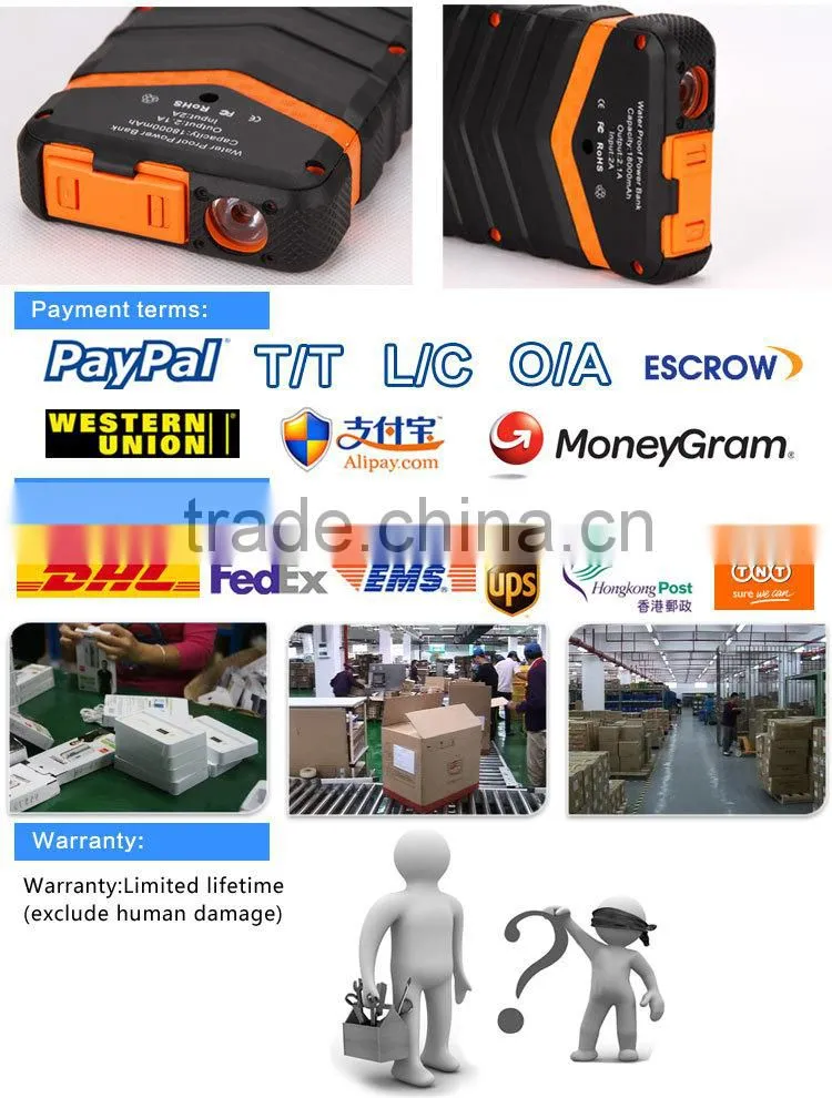 Multi-protect 18000 mah power bank portable capacity with dual usb led power bank