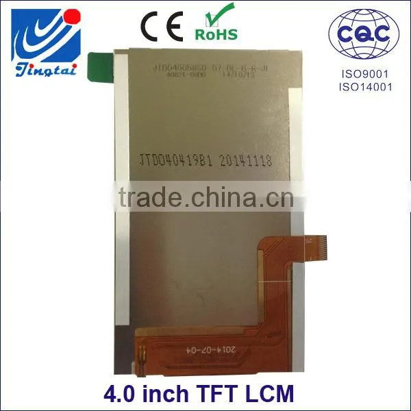 Shenzhen jingtai 480*800 resolution 4.0 inch ips tft lcd display module