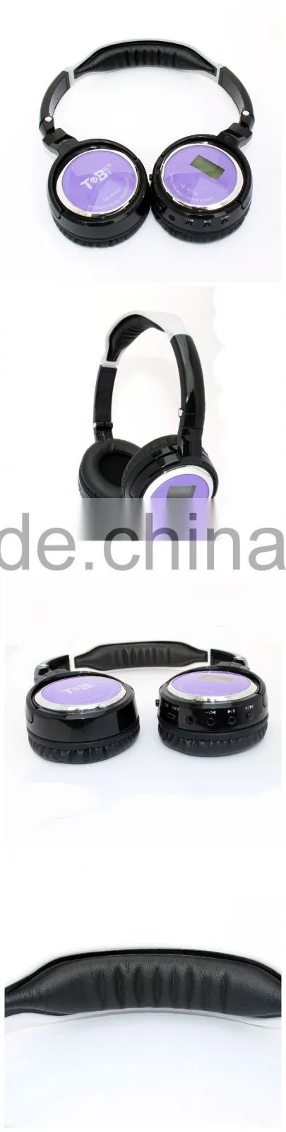 Hot selling product on November foldable wireless unique design with display screen sd card slot headphones built in fm radio