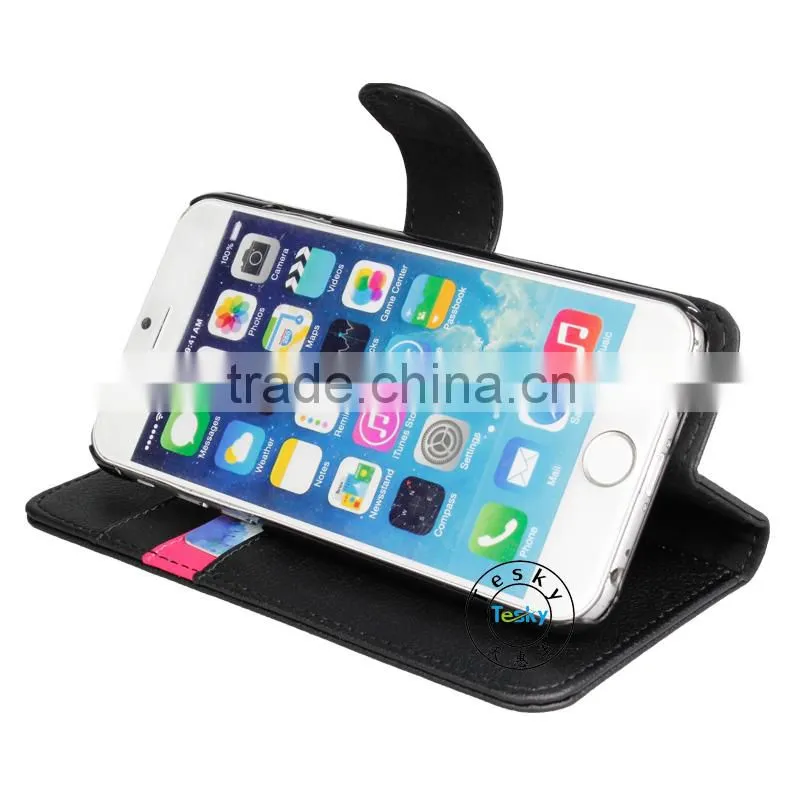 2014 new design mobile phone case for iphone 6 , wallet leather case for iphone 6