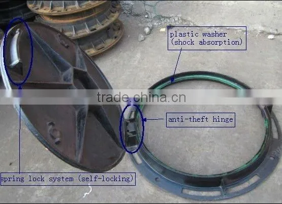 OEM C/O 600 D400 heavy duty ductile iron manhole cover