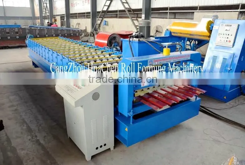 color steel galvanized metal aluminum glazed trapezoidal sheet roof tile wall panel roll forming machine
