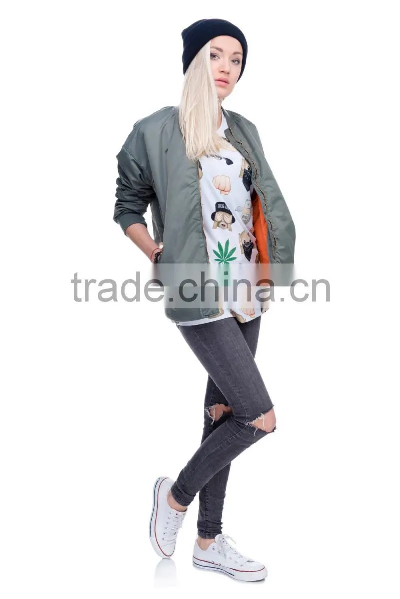 OEM Brand New 3D Print Emoji Gun Latest Women T shirt