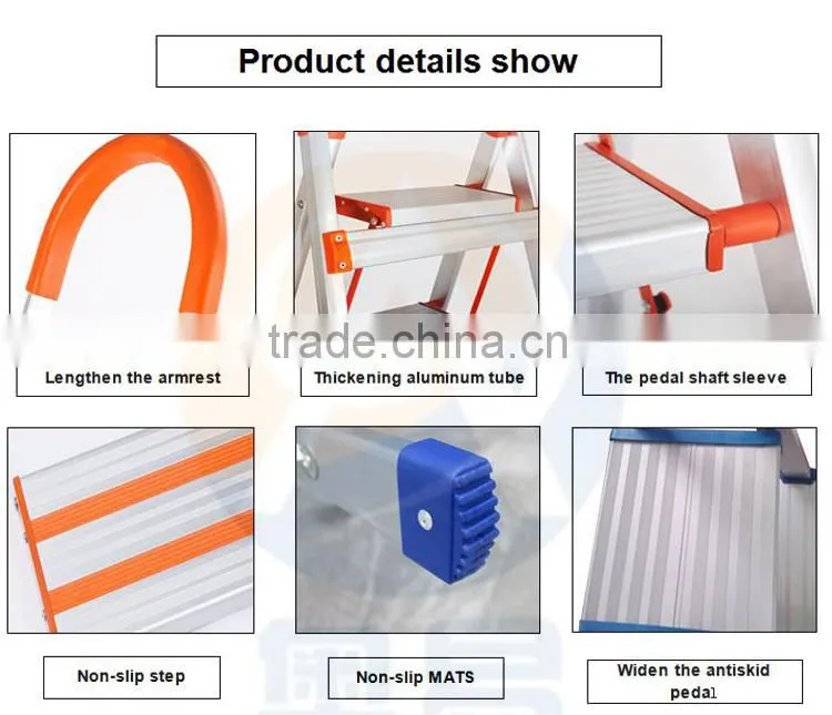 Household 4 step stool ladder ladders with rail handrail AY-JY104 with en131