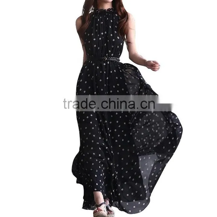 girls polka dots batik casual summer dress high neck plus size flapper dress abaya bulk wholesale maxi dresses