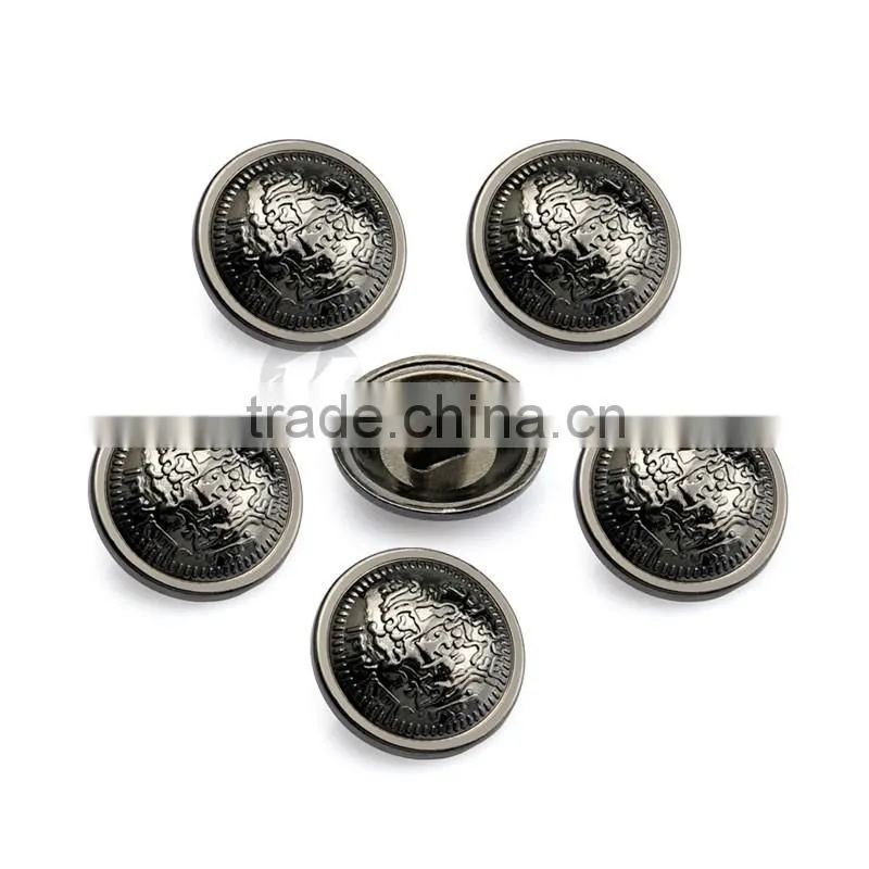 Round Gun Metal Custom Logo Sewing Buttons