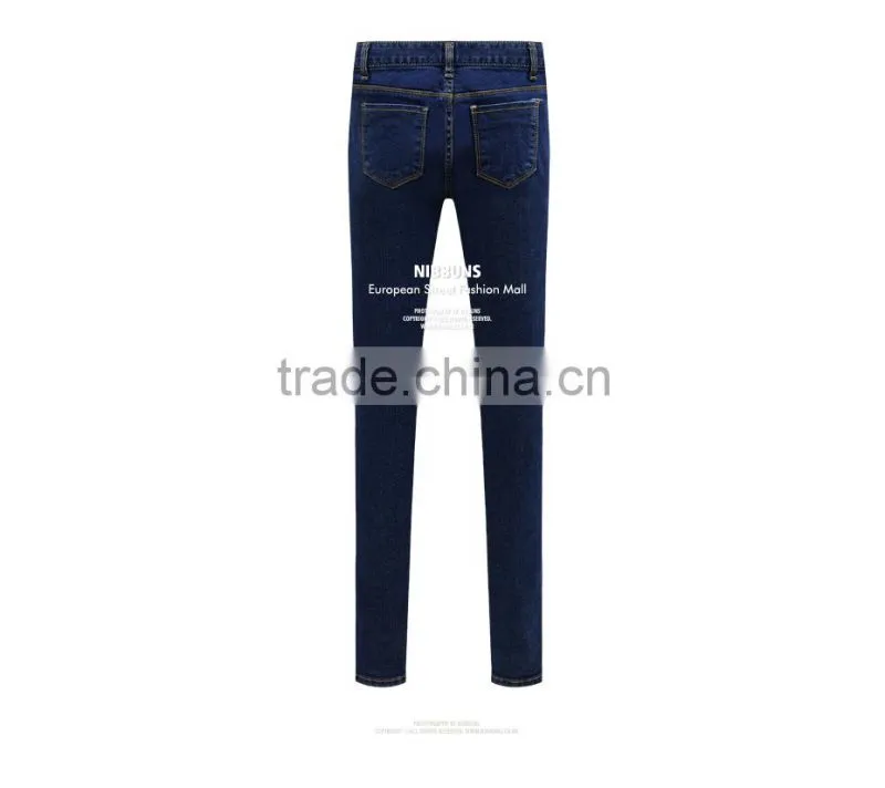 Best brand selling ladies women winter thick jeans 2014,soft tight jeans, good quality plus size stock jeans guangzhou