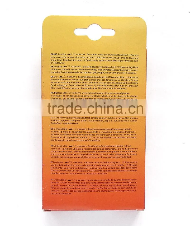 Top Hot Selling with Compass Whistle Function Magnesium Fire Starter Survival Sets