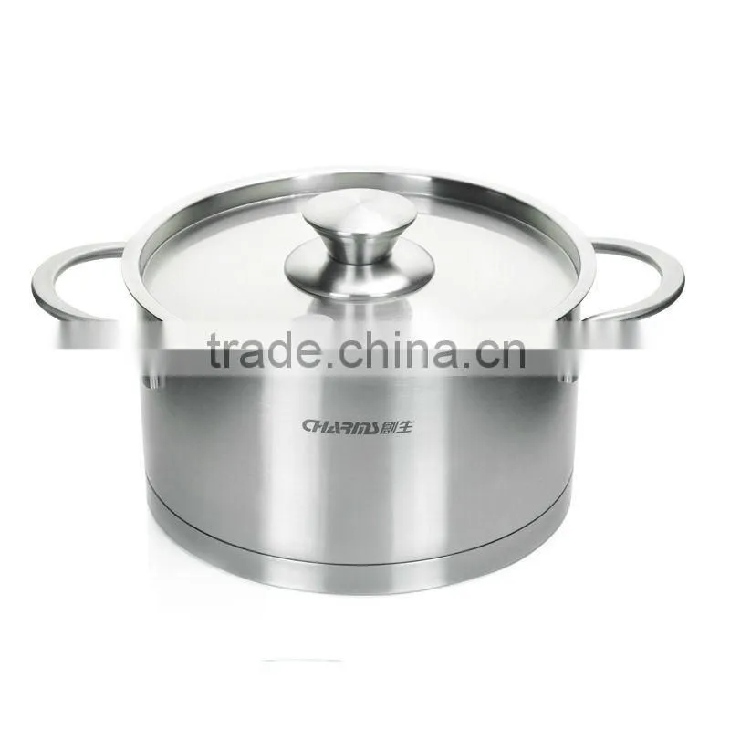 2016 High quality stainless steel cookware set with induction bottom& stainless steel food steamer with steel lid
