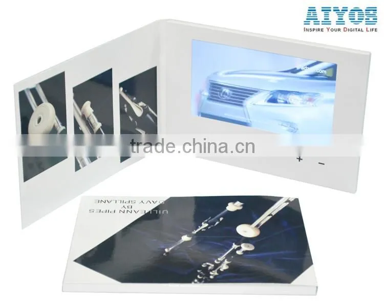 Customized printing LCD video business card 4.3inch video brochure